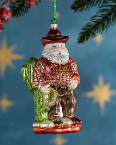 Exclusive Cowboy Santa Christmas Ornament | Thumbnail 1 Exclusive Cowboy Santa Christmas Ornament | Thumbnail 1