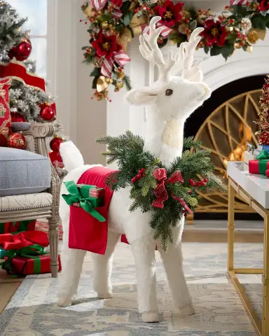 Ditz Designs Peppermint Cheer White Reindeer Figure | Thumbnail 1 Ditz Designs Peppermint Cheer White Reindeer Figure | Thumbnail 1