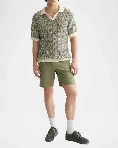 Scotch & Soda Men's Cable-Knit Johnny Collar Polo Sweater | Thumbnail 2 Scotch & Soda Men's Cable-Knit Johnny Collar Polo Sweater | Thumbnail 2