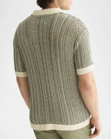 Scotch & Soda Men's Cable-Knit Johnny Collar Polo Sweater | Thumbnail 3 Scotch & Soda Men's Cable-Knit Johnny Collar Polo Sweater | Thumbnail 3