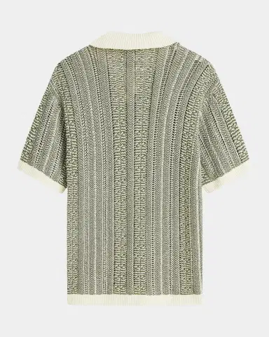 Scotch & Soda Men's Cable-Knit Johnny Collar Polo Sweater | Thumbnail 7 Scotch & Soda Men's Cable-Knit Johnny Collar Polo Sweater | Thumbnail 7