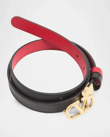 Valentino Garavani VLogo Signature Reversible Shiny Calfskin Belt 20MM | Thumbnail 4 Valentino Garavani VLogo Signature Reversible Shiny Calfskin Belt 20MM | Thumbnail 4