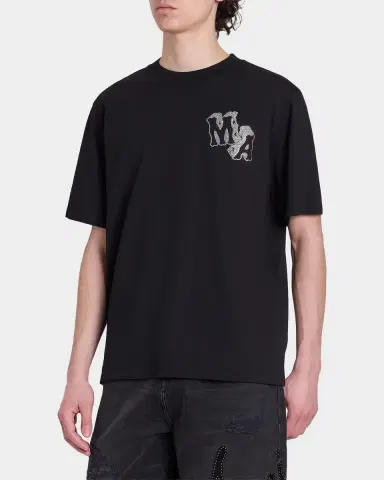 AMIRI Men's Crystal-Embellished Logo Cotton T-Shirt | Thumbnail 4 AMIRI Men's Crystal-Embellished Logo Cotton T-Shirt | Thumbnail 4