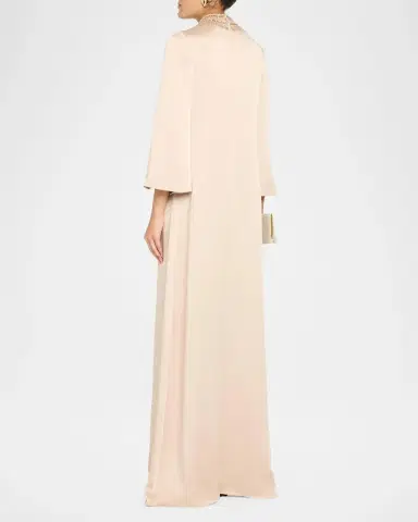 Rickie Freeman for Teri Jon Embellished Collar Satin Gown | Thumbnail 3 Rickie Freeman for Teri Jon Embellished Collar Satin Gown | Thumbnail 3