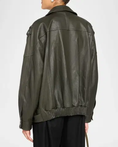 Vince Oversized Leather Aviator Jacket | Thumbnail 3 Vince Oversized Leather Aviator Jacket | Thumbnail 3
