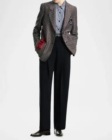 Emporio Armani Crest Patch Tweed Blazer | Thumbnail 2 Emporio Armani Crest Patch Tweed Blazer | Thumbnail 2