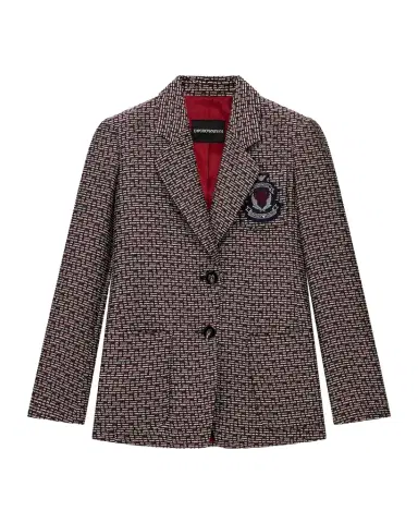 Emporio Armani Crest Patch Tweed Blazer | Thumbnail 1 Emporio Armani Crest Patch Tweed Blazer | Thumbnail 1