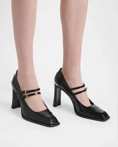 Alexander McQueen 95mm Niko Leather Mary Jane Pumps | Thumbnail 2 Alexander McQueen 95mm Niko Leather Mary Jane Pumps | Thumbnail 2