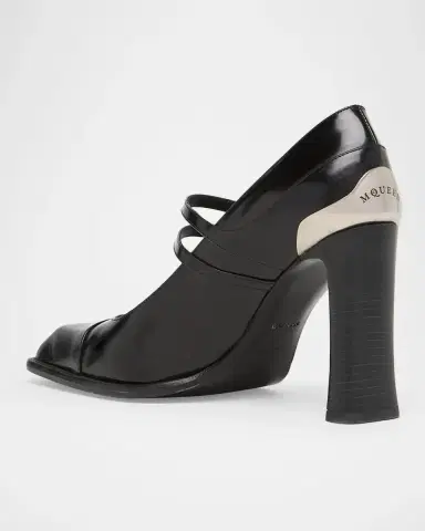 Alexander McQueen 95mm Niko Leather Mary Jane Pumps | Thumbnail 4 Alexander McQueen 95mm Niko Leather Mary Jane Pumps | Thumbnail 4