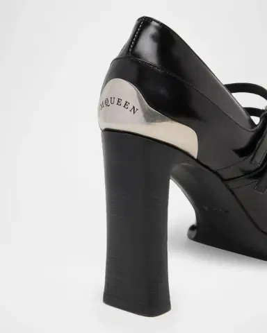 Alexander McQueen 95mm Niko Leather Mary Jane Pumps | Thumbnail 5 Alexander McQueen 95mm Niko Leather Mary Jane Pumps | Thumbnail 5