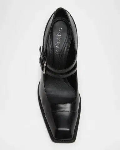 Alexander McQueen 95mm Niko Leather Mary Jane Pumps | Thumbnail 6 Alexander McQueen 95mm Niko Leather Mary Jane Pumps | Thumbnail 6