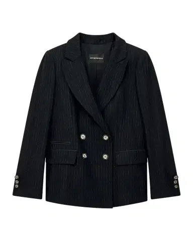 Emporio Armani Striped Wool-Blend Blazer | Thumbnail 1 Emporio Armani Striped Wool-Blend Blazer | Thumbnail 1