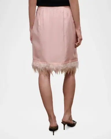 Staud Lark Silk Feather-Hem Mini Skirt | Thumbnail 3 Staud Lark Silk Feather-Hem Mini Skirt | Thumbnail 3