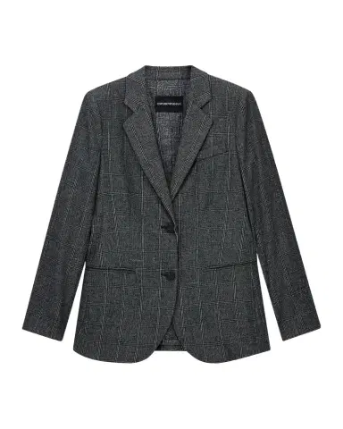 Emporio Armani Plaid Notch-Lapel Jacket | Thumbnail 1 Emporio Armani Plaid Notch-Lapel Jacket | Thumbnail 1