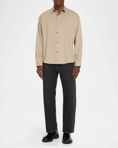 Frame Men's Hairline Stripe Button-Front Shirt | Thumbnail 2 Frame Men's Hairline Stripe Button-Front Shirt | Thumbnail 2