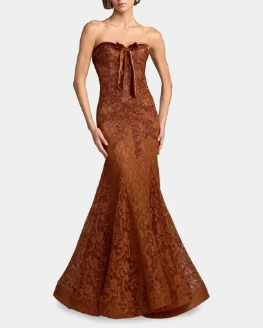 Mac Duggal Embellished Lace Strapless Mermaid Gown | Thumbnail 2 Mac Duggal Embellished Lace Strapless Mermaid Gown | Thumbnail 2