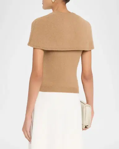 Simkhai Yuki Short-Sleeve Cashmere Cape Top | Thumbnail 3 Simkhai Yuki Short-Sleeve Cashmere Cape Top | Thumbnail 3