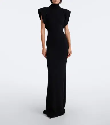 Mugler Draped wool-blend jersey gown | Thumbnail 2 Mugler Draped wool-blend jersey gown | Thumbnail 2