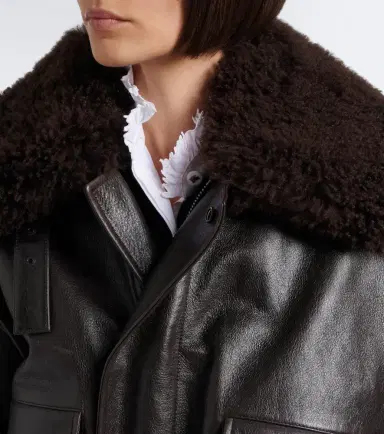 Lemaire Shearling-trimmed leather blouson jacket | Thumbnail 8 Lemaire Shearling-trimmed leather blouson jacket | Thumbnail 8