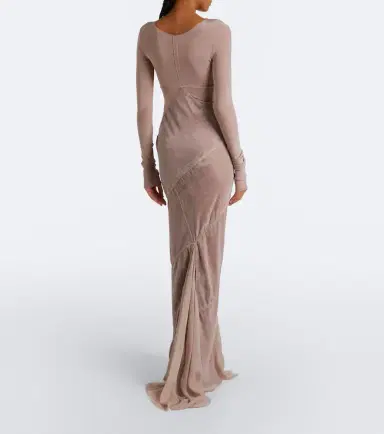 Rick Owens Combo tulle-trimmed jersey and velvet gown | Thumbnail 4 Rick Owens Combo tulle-trimmed jersey and velvet gown | Thumbnail 4