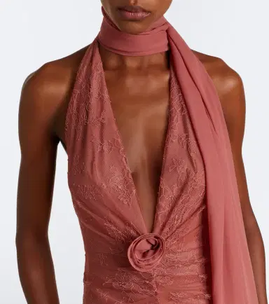 DE LA VALI Amora ruched scarf-detail lace maxi dress | Thumbnail 3 DE LA VALI Amora ruched scarf-detail lace maxi dress | Thumbnail 3