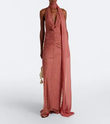 DE LA VALI Amora ruched scarf-detail lace maxi dress | Thumbnail 6 DE LA VALI Amora ruched scarf-detail lace maxi dress | Thumbnail 6