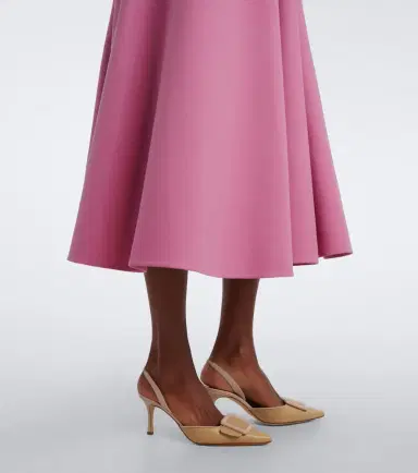 Oscar de la Renta Belted tie-neck wool-blend midi dress | Thumbnail 6 Oscar de la Renta Belted tie-neck wool-blend midi dress | Thumbnail 6