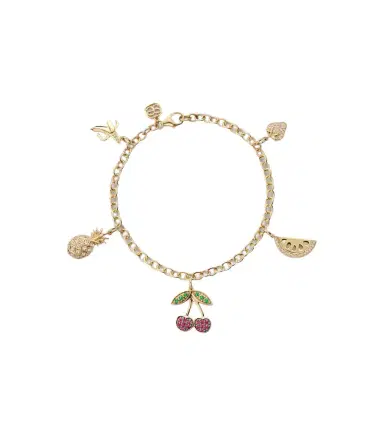 Sydney Evan 14kt gold charm bracelet with gemstones | Thumbnail 1 Sydney Evan 14kt gold charm bracelet with gemstones | Thumbnail 1