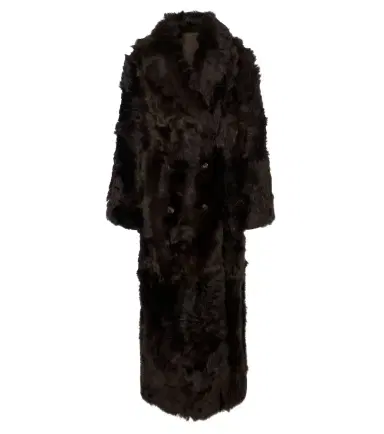 Yves Salomon Double-breasted shearling coat | Thumbnail 1 Yves Salomon Double-breasted shearling coat | Thumbnail 1