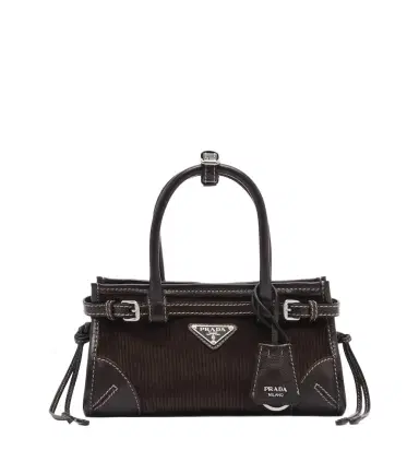 Prada Bonnie Small corduroy top-handle bag | Thumbnail 1 Prada Bonnie Small corduroy top-handle bag | Thumbnail 1