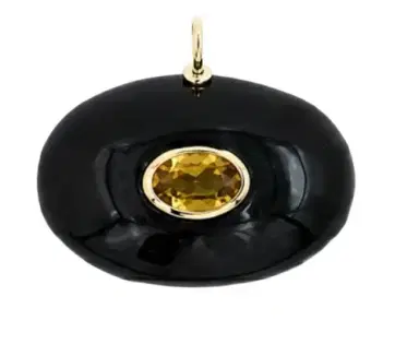 Wish Fine Jewelry 19.291ct Black Onyx Citrine 18K Gold Pendant | Thumbnail 1 Wish Fine Jewelry 19.291ct Black Onyx Citrine 18K Gold Pendant | Thumbnail 1