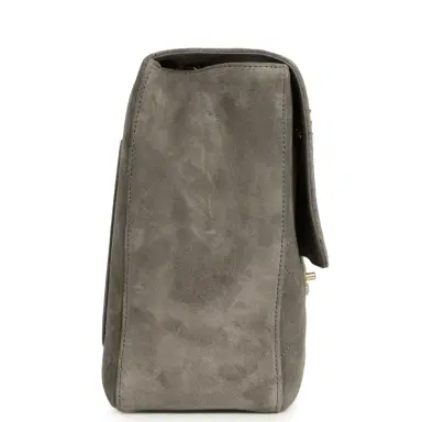 Chanel Chanel Maxi "Souplissimo" Large Flap Bag Dark Grey Suede Gold Hardware | Thumbnail 3 Chanel Chanel Maxi "Souplissimo" Large Flap Bag Dark Grey Suede Gold Hardware | Thumbnail 3