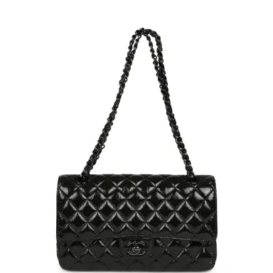 Chanel Chanel Medium Classic Double Flap Bag So Black Shiny Aged Calfskin Black Hardware | Thumbnail 7 Chanel Chanel Medium Classic Double Flap Bag So Black Shiny Aged Calfskin Black Hardware | Thumbnail 7