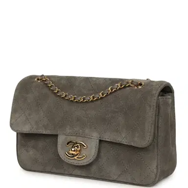 Chanel Chanel Mini "Souplissimo" Flap Bag Dark Grey Suede Gold Hardware | Thumbnail 5 Chanel Chanel Mini "Souplissimo" Flap Bag Dark Grey Suede Gold Hardware | Thumbnail 5