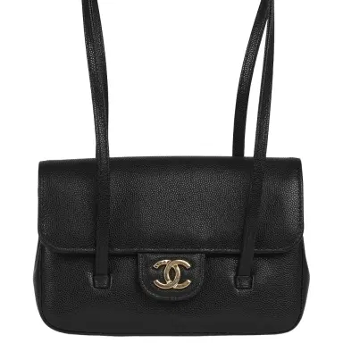 Chanel Chanel Mini Preppy Coco Clutch with Straps Black Shiny Caviar Brushed Gold Hardware | Thumbnail 1 Chanel Chanel Mini Preppy Coco Clutch with Straps Black Shiny Caviar Brushed Gold Hardware | Thumbnail 1