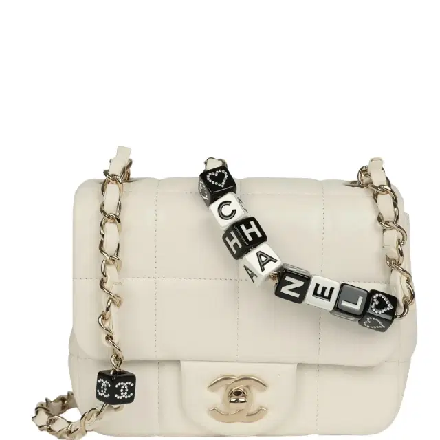 Chanel Monacoco Mini Square Flap Bag White Lambskin Light Gold Hardware Chanel Monacoco Mini Square Flap Bag White Lambskin Light Gold Hardware