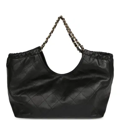 Chanel Chanel Small CC Cabas Hobo Bag Black Calfskin Gold Hardware | Thumbnail 4 Chanel Chanel Small CC Cabas Hobo Bag Black Calfskin Gold Hardware | Thumbnail 4