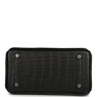 HERMÈS Hermes Birkin 25 Black Matte Alligator Palladium Hardware | Thumbnail 6 HERMÈS Hermes Birkin 25 Black Matte Alligator Palladium Hardware | Thumbnail 6