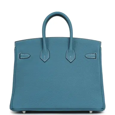 HERMÈS Hermes Birkin 25 Blue Jean Togo Palladium Hardware | Thumbnail 3 HERMÈS Hermes Birkin 25 Blue Jean Togo Palladium Hardware | Thumbnail 3