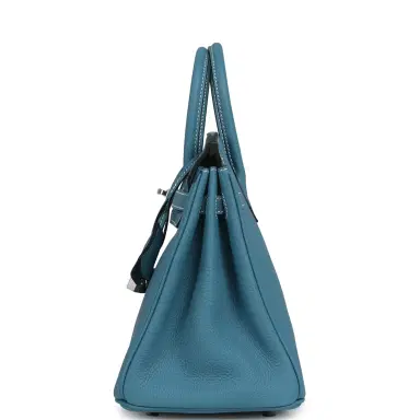 HERMÈS Hermes Birkin 25 Blue Jean Togo Palladium Hardware | Thumbnail 4 HERMÈS Hermes Birkin 25 Blue Jean Togo Palladium Hardware | Thumbnail 4