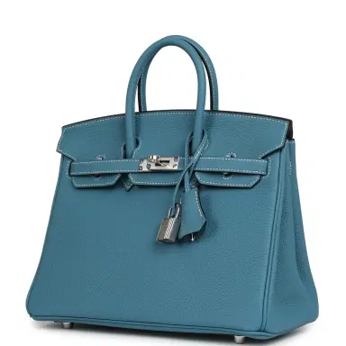 HERMÈS Hermes Birkin 25 Blue Jean Togo Palladium Hardware | Thumbnail 5 HERMÈS Hermes Birkin 25 Blue Jean Togo Palladium Hardware | Thumbnail 5