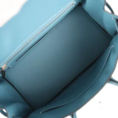 HERMÈS Hermes Birkin 25 Blue Jean Togo Palladium Hardware | Thumbnail 9 HERMÈS Hermes Birkin 25 Blue Jean Togo Palladium Hardware | Thumbnail 9