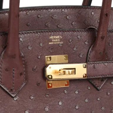 HERMÈS Hermes Birkin 30 Rouge Sellier Ostrich Gold Hardware | Thumbnail 7 HERMÈS Hermes Birkin 30 Rouge Sellier Ostrich Gold Hardware | Thumbnail 7