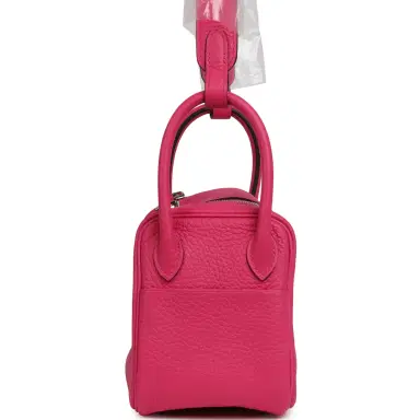 HERMÈS Hermes Mini Lindy Rose Shocking Clemence Palladium Hardware | Thumbnail 3 HERMÈS Hermes Mini Lindy Rose Shocking Clemence Palladium Hardware | Thumbnail 3
