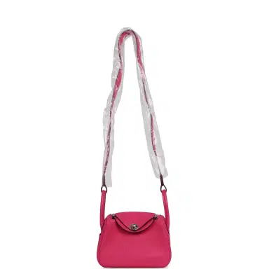 HERMÈS Hermes Mini Lindy Rose Shocking Clemence Palladium Hardware | Thumbnail 6 HERMÈS Hermes Mini Lindy Rose Shocking Clemence Palladium Hardware | Thumbnail 6