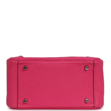 HERMÈS Hermes Mini Lindy Rose Shocking Clemence Palladium Hardware | Thumbnail 7 HERMÈS Hermes Mini Lindy Rose Shocking Clemence Palladium Hardware | Thumbnail 7