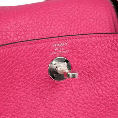 HERMÈS Hermes Mini Lindy Rose Shocking Clemence Palladium Hardware | Thumbnail 8 HERMÈS Hermes Mini Lindy Rose Shocking Clemence Palladium Hardware | Thumbnail 8