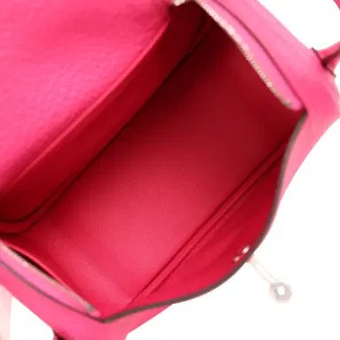 HERMÈS Hermes Mini Lindy Rose Shocking Clemence Palladium Hardware | Thumbnail 9 HERMÈS Hermes Mini Lindy Rose Shocking Clemence Palladium Hardware | Thumbnail 9