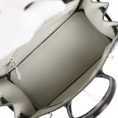 HERMÈS Hermes Special Order (HSS) Birkin 25 Black Matte Verso Alligator Brushed Palladium Hardware | Thumbnail 9 HERMÈS Hermes Special Order (HSS) Birkin 25 Black Matte Verso Alligator Brushed Palladium Hardware | Thumbnail 9
