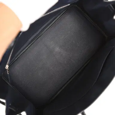HERMÈS Pre-owned Hermes Birkin 35 Bleu Marine Matte Porosus Crocodile Palladium Hardware | Thumbnail 9 HERMÈS Pre-owned Hermes Birkin 35 Bleu Marine Matte Porosus Crocodile Palladium Hardware | Thumbnail 9